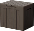 Devoko 29 Gallon Waterproof Outdoor Storage Box Resin Deck Box Lockable and UV Resistant for Patio Furniture, Garden Tools (Brown, 29 Gallon)