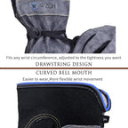 WZQH Leather Work Gloves for Men or Women. X-Large Glove for Gardening, Tig/Mig Welding, Construction, Chainsaw, Farm, Ranch, etc. Cowhide, Cotton Lined, Utility, Firm Grip, Durable. Grey-Black XL