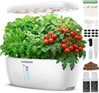Ahopegarden Indoor Garden Hydroponics Growing System: 12 Pods Plant Germination Kit Herb Garden Kit Growth Lamp Countertop with LED Grow Light Hydrophonic Planter Grower Harvest Vegetable Lettuce