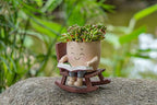 Rocking Chair Smiley Face Planter with Drainage Hole, Cute Plant Pots for Indoor Outdoor Plants,Unique Flower Pot for Succulents, Gift for Mother's Day, Birthday, Christmas