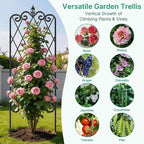 AMAGABELI GARDEN & HOME 4 Pack 47” x 16” Garden Trellis for Climbing Plants Outdoor Metal Garden Fencing Decorative Plant Trellis Vegetables and Rose Trellis for Ivy Cucumbers Black