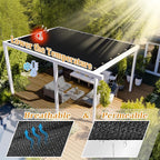 Shade&Beyond Customized Size 7' X 17' Shade Cloth with Grommets, 90% UV Protection UV Protection Mesh Tarp Sun Screens for Patio GN01, Black