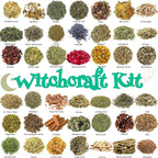 42Pcs Set Dried Herbs Witchcraft Supplies kit, Witchy Herbs and Flowers Gift for Witch Beginner, Wiccan,Wicca Altar Supplies Decor, Pagan, Magic Ritual and Spell