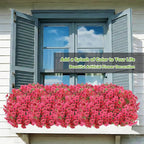 Artificial Flowers Fake Plants for Outdoors Spring Decoration, 13Bundles Silk Realistic UV Resistant Faux Flowers for Outside Planter Porch Yard Patio Garden Home Indoor, Rose