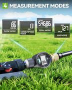RAINPOINT Water Flow Meter with Brass Inlet, Water Meter for RV Tank Filling, Garden Hose Watering, Lawn Sprinkler & Nozzle Sprayer, ±5% Accuracy, Max Measured Consumption of 9999.9 Gallon/Liter