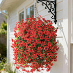 Artificial Hanging Baskets Outdoor, 4 Bundles Artificial Hanging Flowers Outdoors Spring Summer Decoration, No Fade Realistic Fake Hanging Baskets for Porch Patio Balcony Home Yard Decor