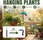 Rechargeable Cordless High Reach Plant Waterer - with Telescopic Wand Plant (25.6–33.4 in), Watering Can Hanging Plants Baskets, 2 Adjustable Nozzles and 8.6ft Water, Hose for Yard Lawn Weeds Plants