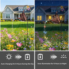 MEBRUDY Solar Garden Decor Lights, IP44 Waterproof Metal Butterfly Solar Watering_Can Lights Outdoor Decor for Yard Pathway Patio Lawn, Gifts for Women Mom Grandma Birthday