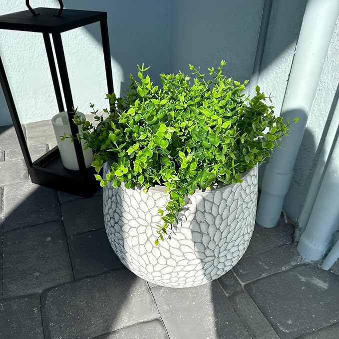 8 Bundles UV Resistant & Non-Fading Artificial Boxwood Shrubs - Fake Greenery Plants for Outdoor Indoor, Farmhouse, Garden, Porch, Patio, Wedding Decoration
