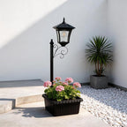 Solar Floor Lamps with Planter (2-in-1 Design), 36.5" Outdoor Solar Lamp Post - IP44 Waterproof, Warm White Lights Dusk to Dawn 6-8Hr, Easy Install for Lawn, Patio, Porch, Yard & Pathway Decor