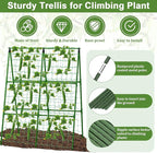Tidponra Cucumber Trellis for Garden, 34 X 47 Inches A Frame Gardening Trellis with Fabric Raised Garden Bed, Climbing Net and Plant Support Clips for Climbing Plants