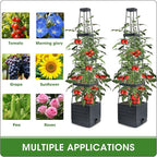 MQFORU 2 Packs Raised Garden Bed Tomato Planter with Trellis, 57" Tomato Cages for Climbing Vegetables Plant, Self Watering Planters Box for Garden Pots for Patio Greenhouse Indoor Outdoor（2PCS）
