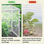 3 Pack Plant Protectors from Animals, 13.8" X 13.8" Detachable Plant Cages for Outdoor Plants with Netting, Square Plant Cages to Keep Animals Out with Ground Stakes (White)