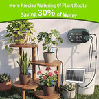 Solar Drip Irrigation System Kit, Auto Watering Kit for 15 Pots, 3W Solar Powered Auto Easy DIY Watering Device, 22 Timing Modes with Anti-Siphoning Device,for Outdoor Garden, Balcony