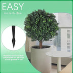 Shinoske 23" Boxwood Topiary Balls Tree Artificial Outdoor,Set of 2 Outdoor Fake Bushes Plant with Ground Spike,UV Resistant Artificial Plants for Garden,Porch,Yard,Balcony Decor