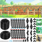 Drip Irrigation System – 2026 Upgraded Garden Watering System with 46FT 1/2'' Tubing, New Quick-Connect 1/4 inch Fittings Automatic Sprinkler for Garden Lawn Greenhouse Plant Flower Bed