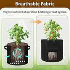 30 Gallon Potato Grow Bags 4-Pack with Dual Harvest Windows & Reinforced Handles, Non-Woven Fabric Planter for Potatoes, Tomatoes, Vegetables