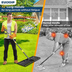 Lawn Leveling Rake 30"x10" for Lawn Care - 72" Extendable Stainless Steel Handle with Ergonomic Grip | Professional Grass Leveling Tool for Golf Courses, Soccer Fields, Backyard Turf Maintenance