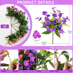 Artificial Impatiens Flowers for Outdoors, 6 Bundles Multicolor Silk Fake Flowers for Spring Summer Decoration, UV Resistant Faux Plants Plastic Bouquet for Home Planter Porch Patio Yard Decor