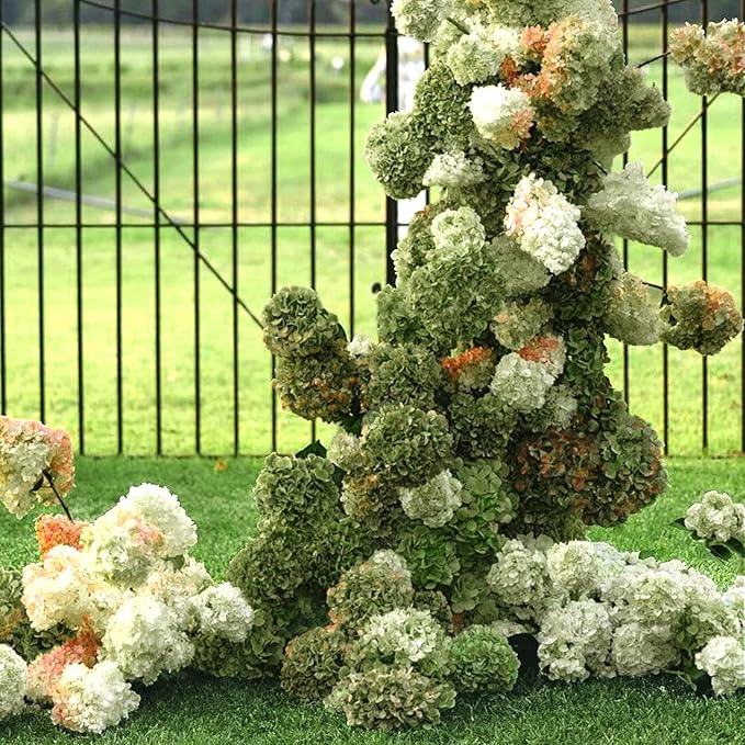 Coferset 4Pcs Olive Green Hydrangea Artificial Flowers Lifelike Faux Hydrangea Real Touch Artificial Flowers for Outdoors Home Wedding Christmas Office Party Living Room Decoration,22inch