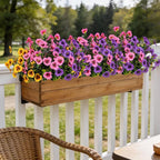 17 Inch Artificial Faux Pansy Flowers for Outdoor,Fake Pansies Flowers with Eucalyptus Leaves Fake Plants Greenery Boxwood Porch Patio Decor 6 Bundles(Light Purple,Pink,Dark Yellow)