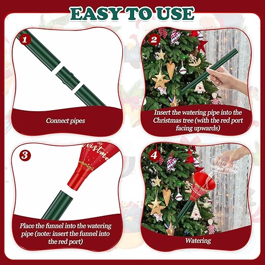 Christmas Tree Watering Funnel-39 Inch Adjustable 3-Section Long Funnel Spout Funnel Watering System Xmas Plant Watering Tool for Large Indoor Outdoor Plants