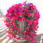 HyeFlora Bougainvillea Artificial Hanging Flowers Plants for Outdoors Decoration, 2pcs Fake Flowers Silk Bougainvillea Vines Realistic UV Resistant Faux Flowers for Outdoor Planters Porch Patio, Mix