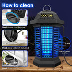 GOOTOP Bug Zapper Outdoor, Mosquito Zapper, 3 Prong Plug in Electric Fly Zapper, Mosquito Killer, Fly Traps, Flying Insects Zapper Indoor Outdoor, 4200V, ABS Plastic Outer (Black)