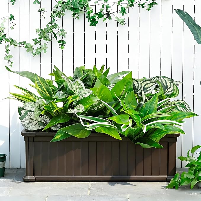 Artificial Plants for Outdoors Faux Greenery Leaves UV Resistant Realistic Plastic Large Bunches Shrubs Bushes with Stems, Fake Plants Decor Outdoor for Front Porch Door Patio Garden Yard, 18Pcs