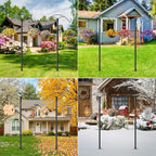 70 Inch Shepherds Hooks for Outdoor,Heavy Duty Shepherds Hooks for Outdoor with 5 Prong Base, Adjustable Stand Hanger for Garden Plant, Hummingbird Feeder, Lantern, Hanging Wedding Decor (1 Pack)