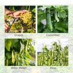 Cucumber Trellis 2 Pack, 59" H Foldable A-Frame Garden Trellis for Raised Bed Garden Grow Support with Plant Support Clips, Twist Ties for Cucumber,Tomato, Climbing Plants and Flowers