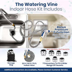 Indoor Sink Hose Attachment For Kitchen Sink or Bathroom Sink Faucet - Extra Long Utility Sink Hose (50 FT) For Watering Houseplants, Dog Washing, Household Cleaning