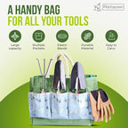 9 PCS Gardening Tools Set with Bag | Heavy-Duty Rust-Proof Hand Tools, with Wooden Handles 15 Plant Tags Included | Garden Tools, Gardening Essentials, Garden Supplies Gift for Men, Women & Gardeners