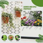 Casaphoria Metal Raised Garden Bed with Trellis and Wheels, 72"x47"x16" Arched Planter Box for Climbing Plants, Vegetables & Vines, Features Drainage Holes and Privacy Screen, White-Brick