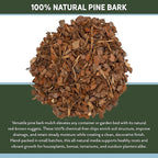 100% Natural Pine Bark Mulch Nuggets (8 Quarts), Small Mulch Chips for Indoor/Outdoor Container Gardening, Ideal for Soil Supplement, Houseplant Mulch