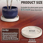 9.8Inch Plant Caddy with Hidden Wheels, Rolling Plants Stand with Wheel, 4 Invisible Casters, Indoor Plant Saucers on Wheels, Heavy Duty Wheeled Plant Dolly, Planter Roller Base, Beige, 2Pack