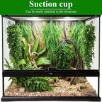 Suncalla Reptile Plants Terrarium Hanging Plants Vines Boston Climbing Terrarium Plant with Suction Cup for Bearded Dragons Lizards Crested Gecko Snake Crab Tank(Classic Series,Light Dark Green)