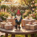 Garden Gnome Outdoor Statue -10.2 inches Outdoor Decor for Patio Yard Balcony Pathway - Self-Growth & Win-Win Gift - Gnome Lantern Bearer: Illuminate the Path for Others