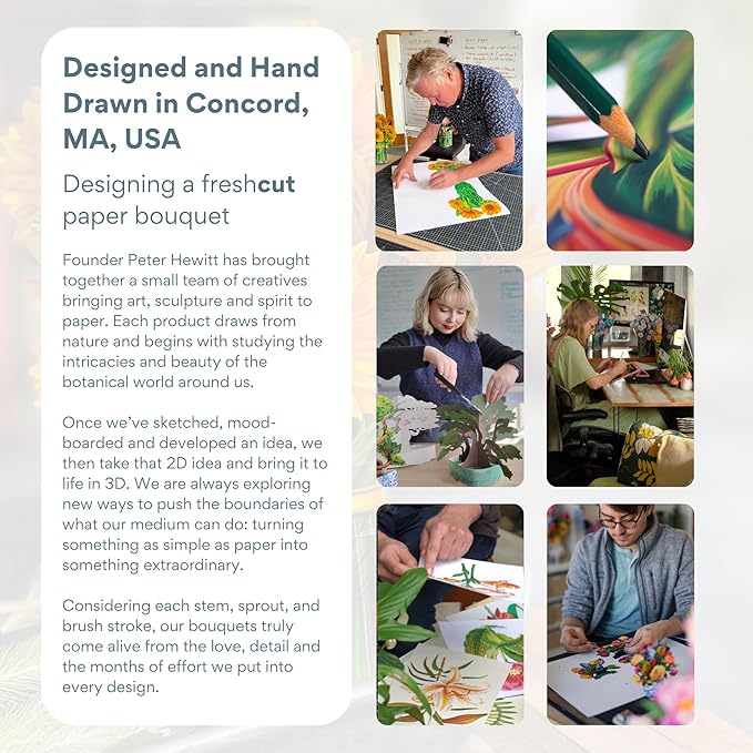 Freshcut Paper Pop Up Cards, Ivory & Sage, 12 Inch Life Sized Forever Flower Bouquet 3D Popup Greeting Card, Birthday Cards, Get Well Gifts, Blank Notecard & Envelope