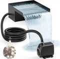 8" Pond Waterfall Kit, 660GPH Ultra Quiet Pump, 304 Stainless Steel Spillway, 9.8FT Freeze-Proof Tubing & 16.4FT Cord - Complete Water Feature Set for Garden, Koi Pond & Backyard Decor