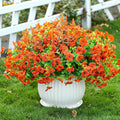 SHareconn 48 Bundles Artificial Flowers for Outdoors Decoration, Faux Plants Fake Silk Colorful Daisy Eucalyptus Lavender, UV Resistant for Outside Home Porch Patio Indoor Spring Decor, Orange