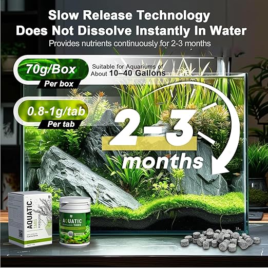 MagTool Root Tabs, Aquarium Plant Fertilizer for Freshwater Planted Tanks, Safe for Fish, Shrimp & Snails，Slow Release,70g/Box