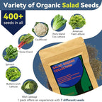 Mix Salad Seed Pods for Aerogarden, Ahopegarden, iDOO Hydroponics Growing System Indoor Herb Garden, 400+ Seeds(12-Pods)