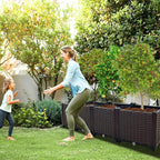 Large Planters for Outdoor Plants Raised Garden Bed Kit Rectangular Elevated Plastic Garden Boxes for Gardening Vegetables Flowers in Backyard Patio Balcony