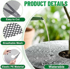 PAGOW 2pcs Plant Protectors from Animals, Breathable Cuttable Plant Pot Soil Cover, Round Flexible Squirrel Guards for Potted Plants Gardening Digging Stopper - Black