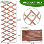 Expandable Garden Lattice Fence, Wooden Trellis for Climbing Outdoor Plants, Stretchable Panel Wall Trellis Vertical Rack Wood Frame Patio Decorative for Vine Ivy Rose