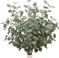 12 Pcs 27" Eucalyptus Stems Greenery Stems Eucalyptus Leaf Spray in Green Silk Plastic Plants Floral Artificial Plants for Home Party Wedding Decoration(Dark Green)