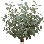 12 Pcs 27" Eucalyptus Stems Greenery Stems Eucalyptus Leaf Spray in Green Silk Plastic Plants Floral Artificial Plants for Home Party Wedding Decoration(Dark Green)