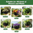 3-Piece Set of 10-Inch Hanging Planters with Automatic Watering System and Drip Tray, Includes Metal Chain, Suitable for Various Indoor and Outdoor Plants and Flowers, Black-Brown