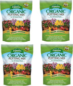 Espoma Organic Potting Soil Mix - All Natural Potting Mix For All Indoor & Outdoor Containers Including Herbs & Vegetables. For Organic Gardening, 8qt. bag. (Pack of 4)